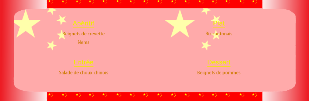 Menu chine