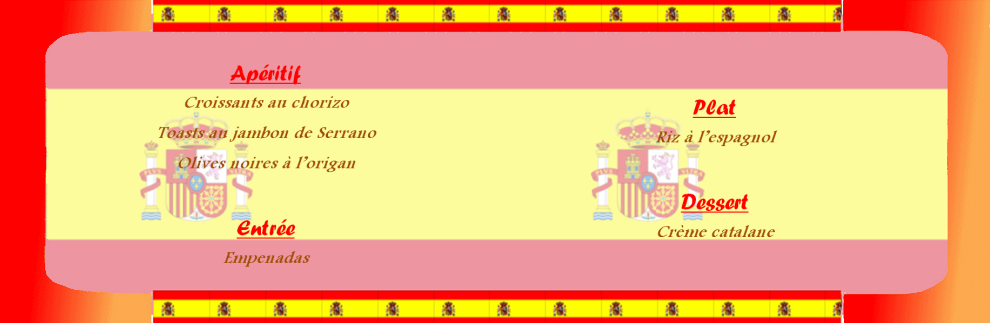 Menu espagne