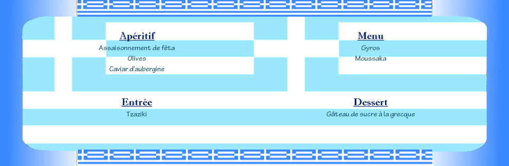 Menu grec