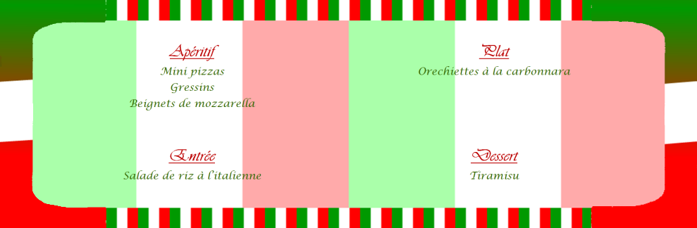 Menu italie