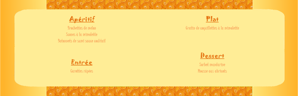 Menu orange